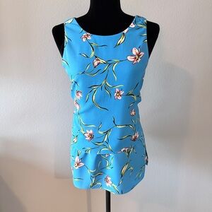 Cooper & Ella Blue Floral Sleeveless Blouse